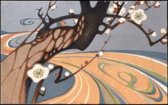 Blossoming Plum Tree by a River