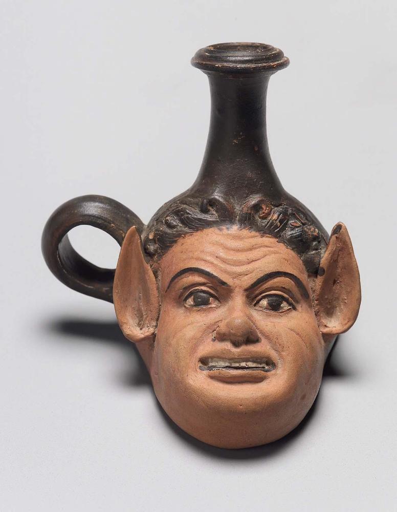 Lamp-filler (guttus) in the form of a satyr