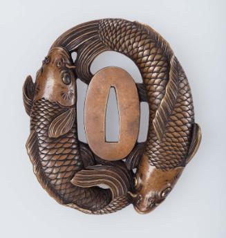 Tsuba with design of two carp