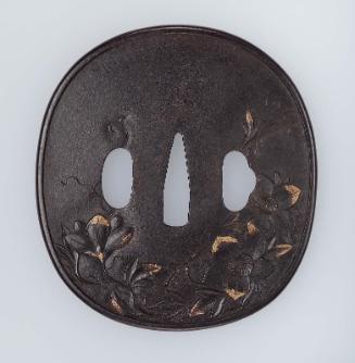 Tsuba with design of bellflowers (?)