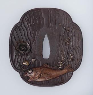 Tsuba with design of fish