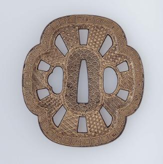 Tsuba with design of seigaiha and other small paterns