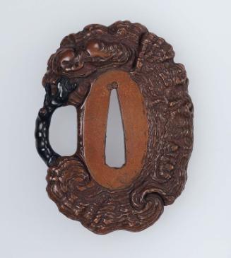 Tsuba in the form of a piece of tree fungus and a branch