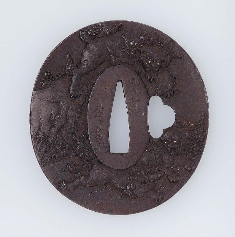 Tsuba with design of shishi