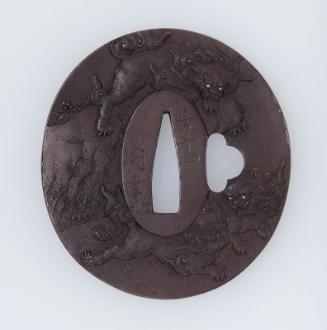 Tsuba with design of shishi