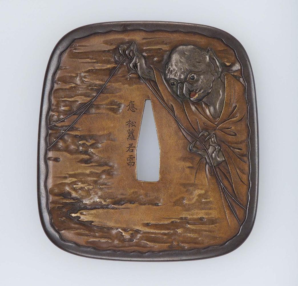 Tsuba with design of monstrous apparition