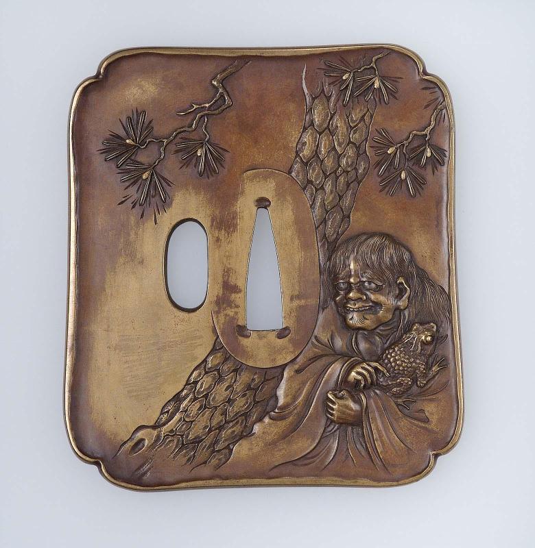 Tsuba with design of Gama sennin and toad