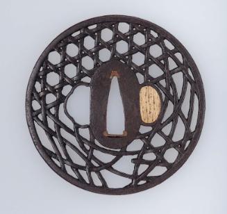 Tsuba with design of basketwork