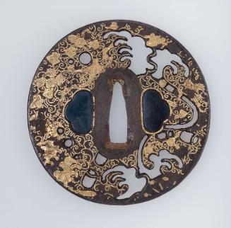 Tsuba with design of vine and foliage