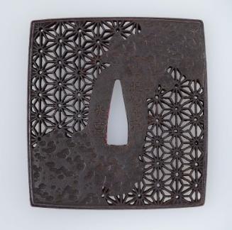 Tsuba with design of star diaper and clouds