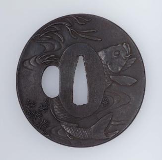 Tsuba with design of swimming carp