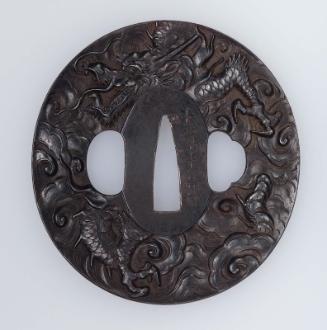 Tsuba with design of dragon and clouds