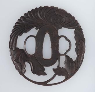 Tsuba with design of spider chrysanthemum