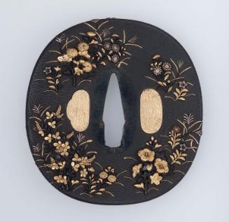 Tsuba with design of autumn plants