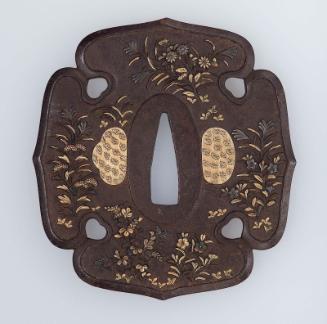 Tsuba with design of autumn plants