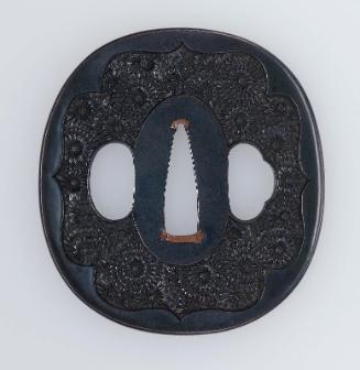 Tsuba with design of chrysanthemums