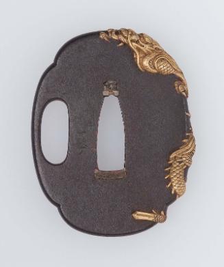 Miniature tsuba with design of dragon