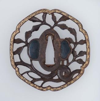 Tsuba with design of leafy branches