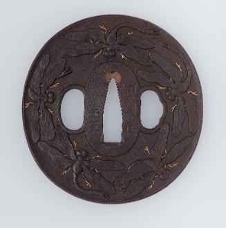 Tsuba with design of dragonflies