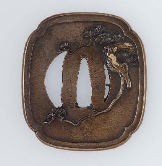 Tsuba with design of pine and bamboo