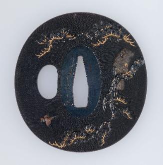 Tsuba with design of birds of prey