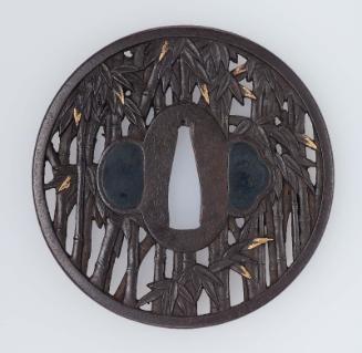 Tsuba with design of bamboo grove