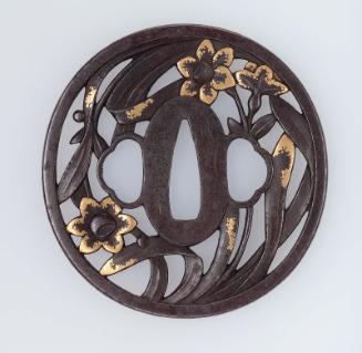 Tsuba with design of suisen (narcissus)