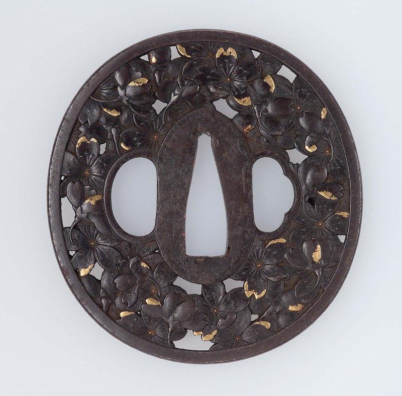 Tsuba with design of cherry blossom