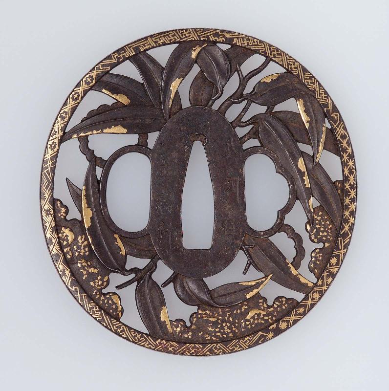 Tsuba with design of bamboo