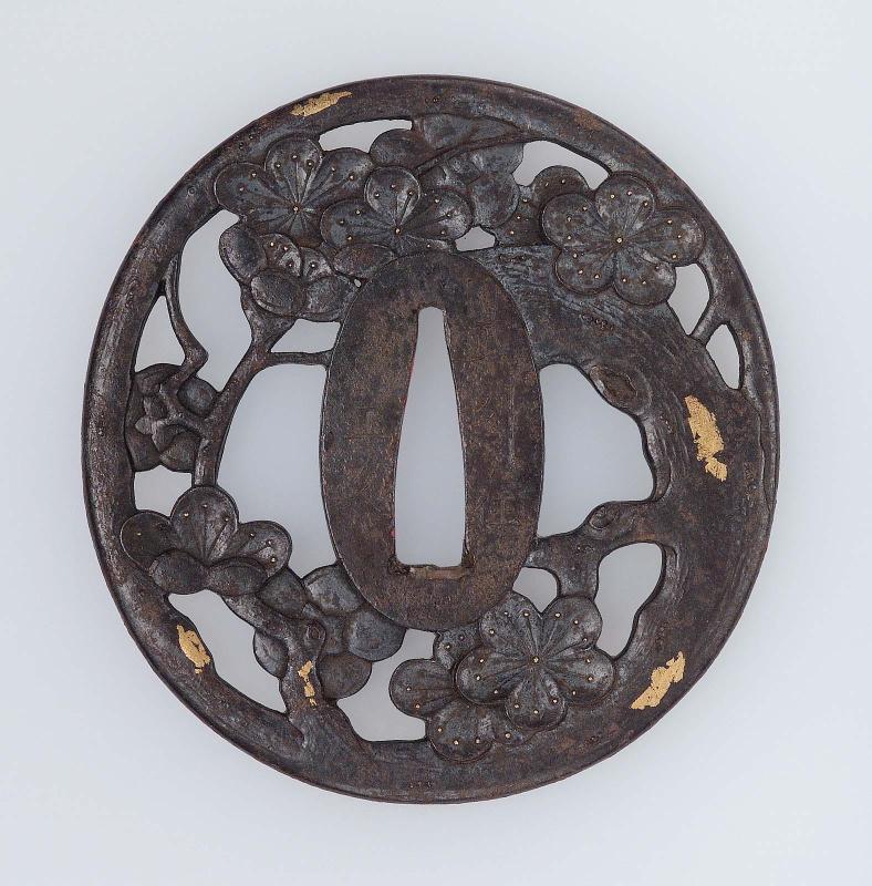 Tsuba with design of cherry tree