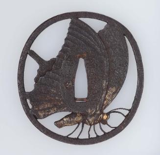 Tsuba with design of Taira butterfly