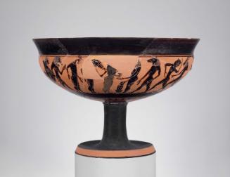 Drinking cup (kylix) depicting Herakles fighting Acheloos