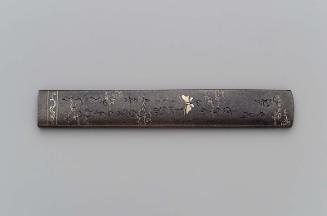 Kozuka with design of butterfly and poem