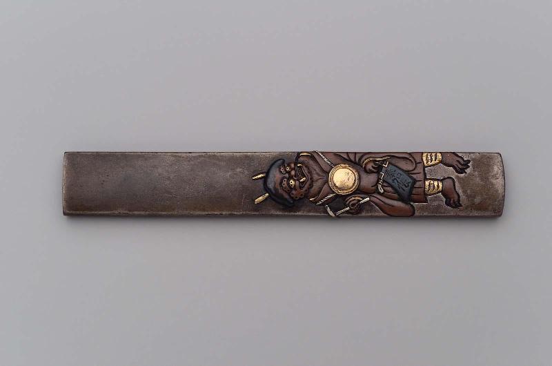 Kozuka with design of demon soliciting alms