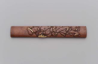 Kozuka with design of Tadamori apprehending the oil thief