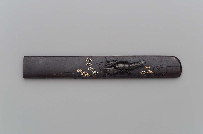 Kozuka with design of crayfish and weeds
