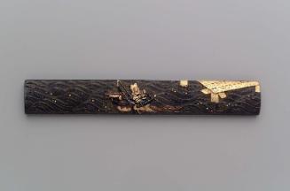 Kozuka with design of mounted samurai racing across the Uji River