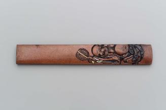 Kozuka with design of Hotei and a boy with a windmill toy