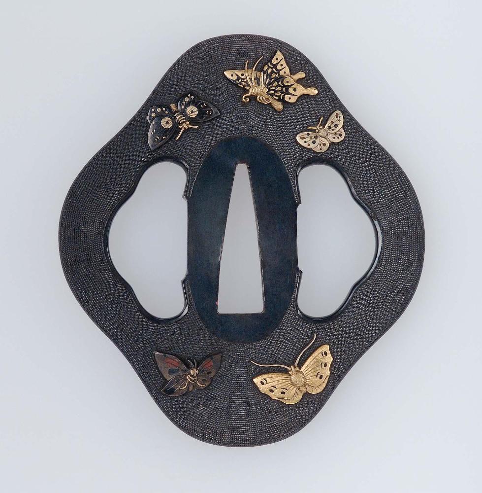 Tsuba with design of butterflies