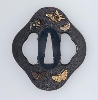 Tsuba with design of butterflies