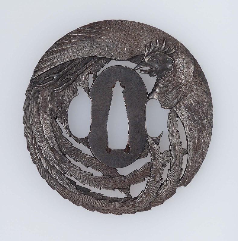 Tsuba with design of ho-o bird
