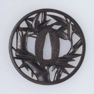 Tsuba with design of bamboo plant