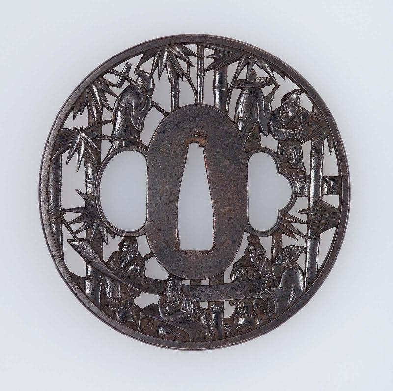 Tsuba with design of the Seven Sages of the Bamboo Grove