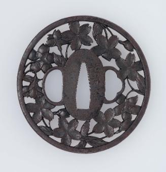 Tsuba with design of cherry blossoms