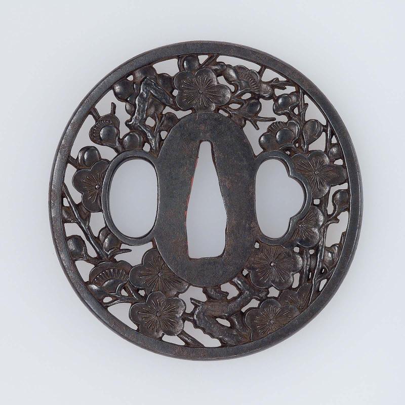 Tsuba with design of plum blossom