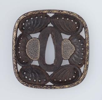 Tsuba with design of awabi shells