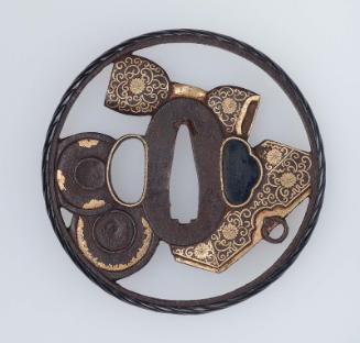 Tsuba with design of drum, skins and box