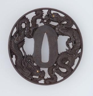 Tsuba with design of dragons