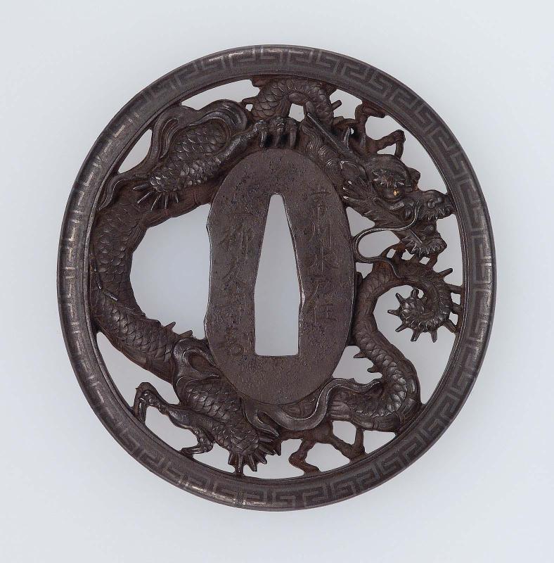 Tsuba with design of dragons