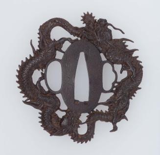 Tsuba with design of two dragons